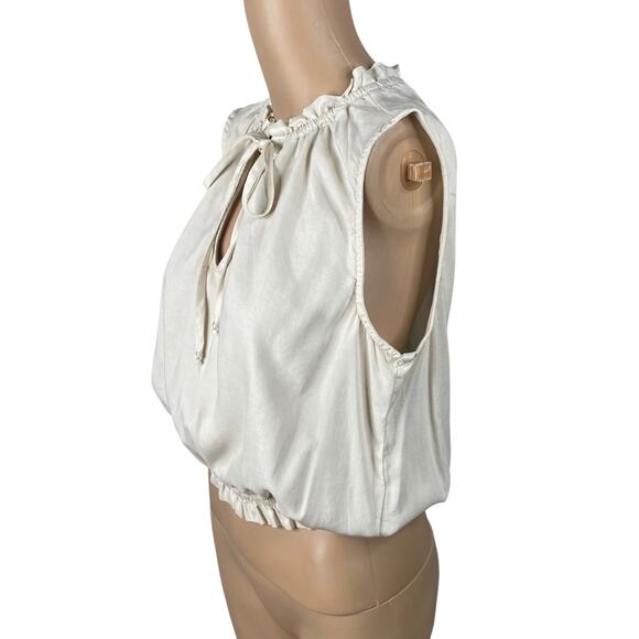 Bella Dahl $119 Ivory Sleeveless Ruffle Edge Pullover Top SZ S - Picture 5 of 9